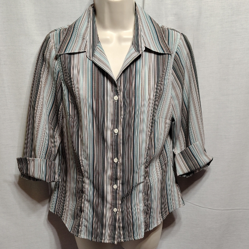 Covington Multicolor Striped Button-Down Shirt - image 1